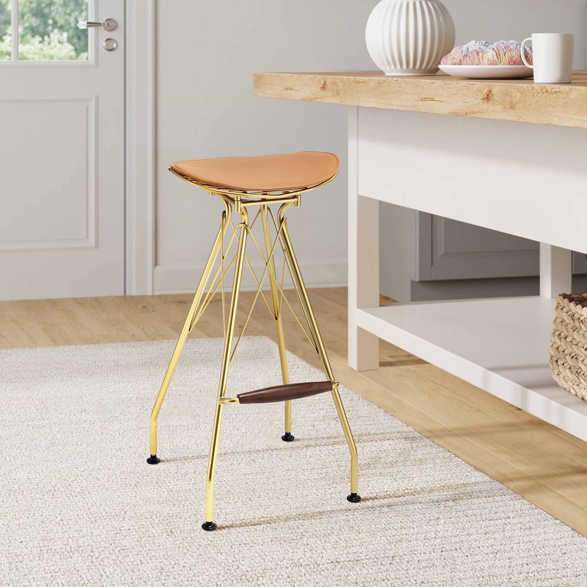 Gold backless best sale bar stools